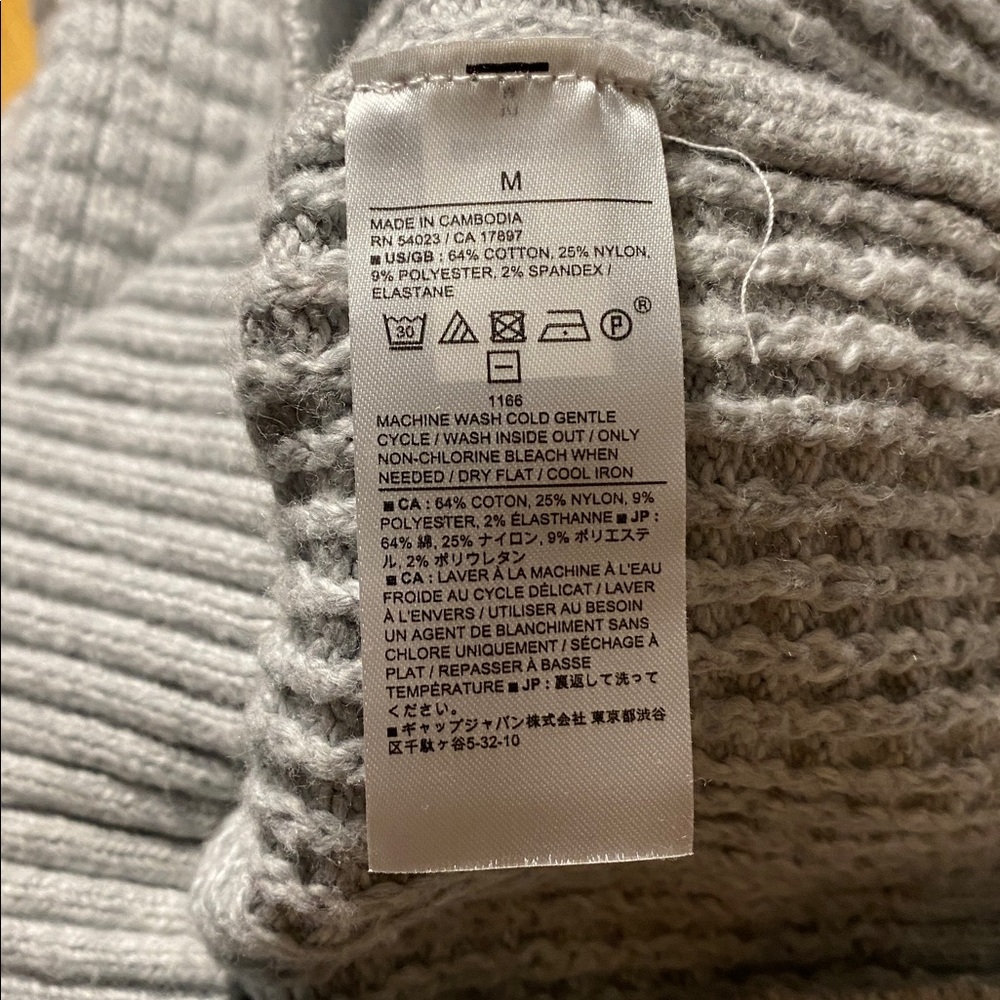 Banana Republic Men’s Cozy Textured Sweater Medium Gray Straight Hem‎ Size Large - Picture 5 of 6